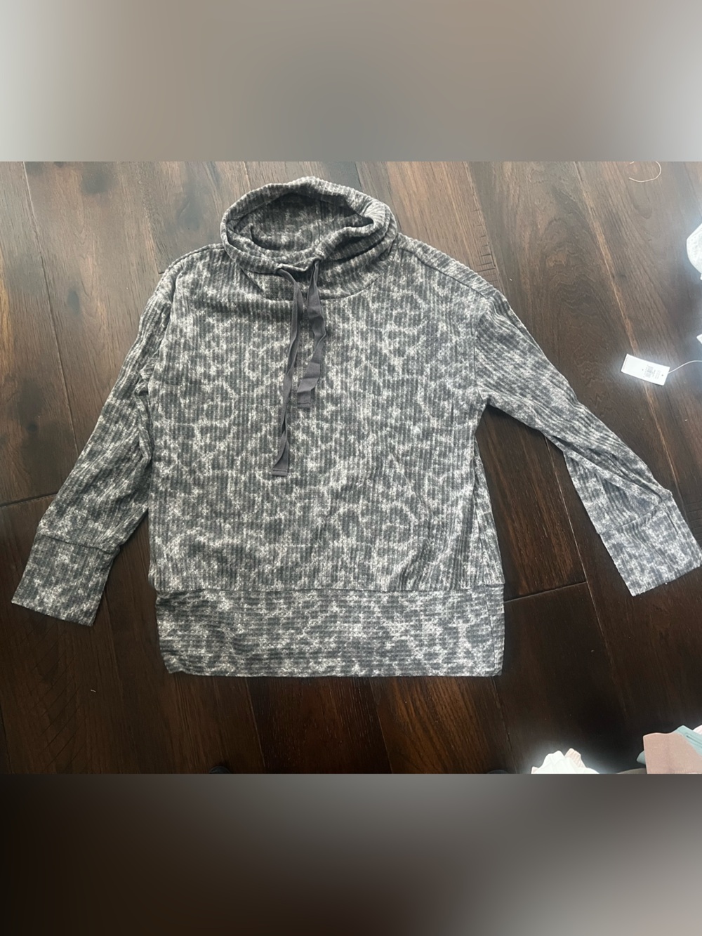 Cozy Gray Cowl Neck Women's top